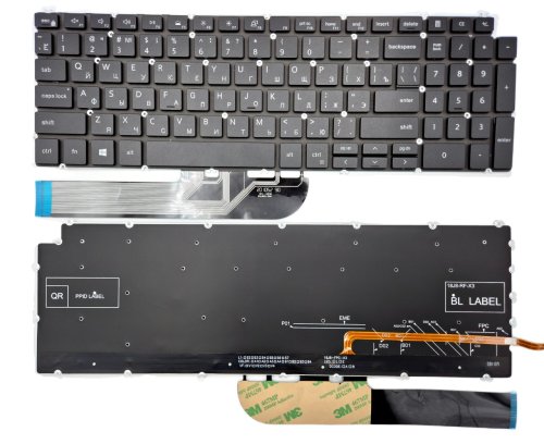 Клавіатура для Dell Latitude 3510/E3510, Dell G15 5508/5580/3500 P102F, чорна, RU, з підсвіткою