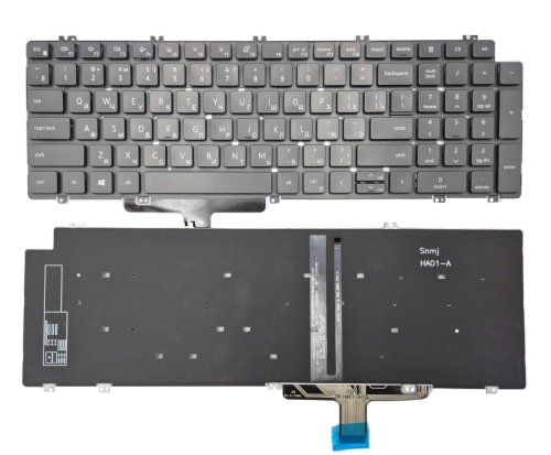 Клавіатура з підсвіткою для Dell Latitude 5520/5521/5530/5531/5540/3540, Precision 3560/3561, RU чорна