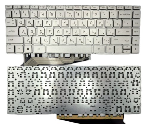 Клавіатура для HP Pavilion Aero 13-BE/13-BE0000/13-BE1000/13-BE2000, Silver, з підсвіткою (RU)
