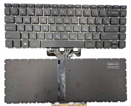 Клавіатура для HP Pavilion X360 14-CC/14-CD/14M-CD/14T-CD/14-BA/14T-BA/14M-BA/14-BS/14-BK, 240/245/246 G6, RU чорна, з підсвіткою