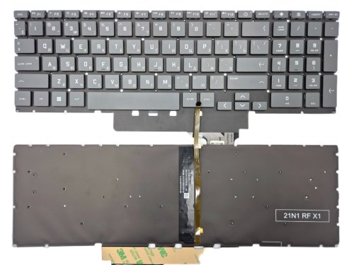 Клавіатура для HP Victus 15-FA/15-FB/16-D/16-E/16T-D/16-R/16-S, сіра, RU, з підсвіткою