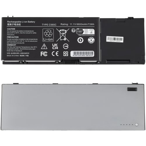Акумулятор для ноутбука Dell 4P887 для Precision M6500, 11.1V 6600mAh, чорний
