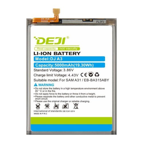 Акумулятор DEJI EB-BA315ABY для Samsung Galaxy A31 SM-A310F, 5000 mAh