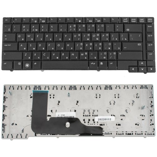 Клавіатура для ноутбука HP EliteBook 8440p/8440w, Compaq 8440p/8440w, RUS, чорна, без джойстика