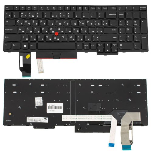 Клавіатура для ноутбука Lenovo ThinkPad E580, L580, чорна, RU-розкладка