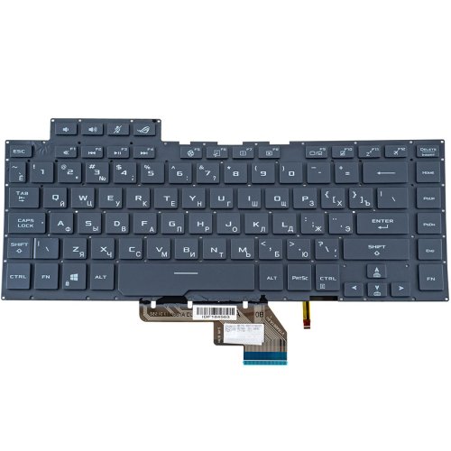 Клавіатура для ноутбука ASUS GU502 series, темно-сіра, без рамки, RGB-підсвітка клавіш