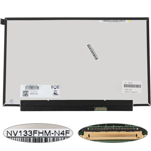 Матриця 13.3" NV133FHM-N4F IPS FHD 1920×1080 eDP 30pin LED Slim матова, роз’єм справа знизу