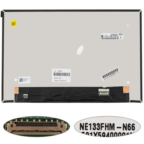 Матриця 13.3" NE133FHM-N66 FHD 1920×1080 eDP 30pin LED Slim матова, роз’єм справа (renew)