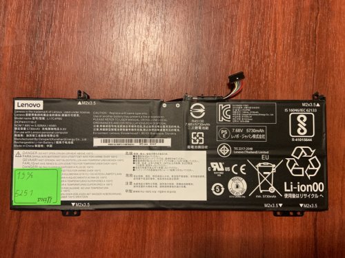 Акумулятор LENOVO L17C4PB0, знос 19%: IdeaPad 530s-14IKB/15IKB, Yoga 530-14ARR/14IKB, Flex 6-14IKB (B5251) Original