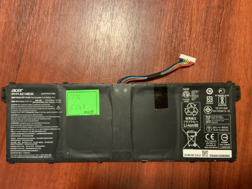 Акумулятор ACER AC14B8K, знос 17% для Nitro 5/Aspire V3-371/E3-111/112/ES1-111/E5-731/771 Original