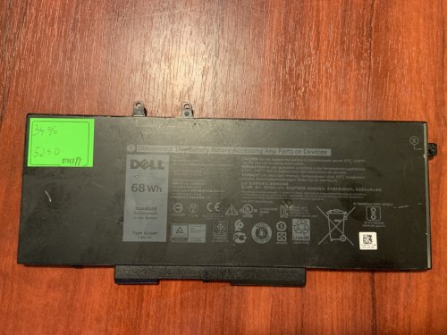 Акумулятор DELL 4GVMP, знос 34% для Latitude 5400/5500, Precision 3540, Inspiron 2-in-1 7590/7591/7791 (B5240) Original