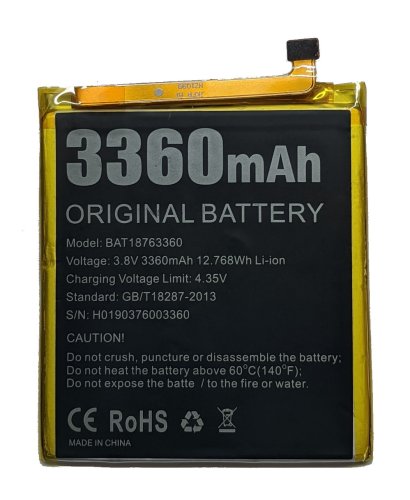 Акумулятор Doogee BAT18763360 для Y7 / N10 — батарея високої ємності