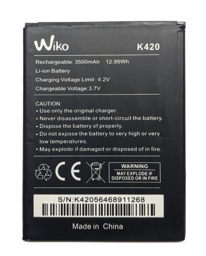 Акумуляторна батарея для Wiko K420 (заміна, високоякісний елемент)