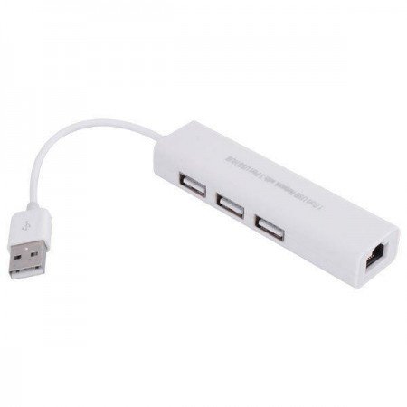 USB‑LAN адаптер RTL8152B з USB‑хабом, перехідник USB to LAN (мережева карта)