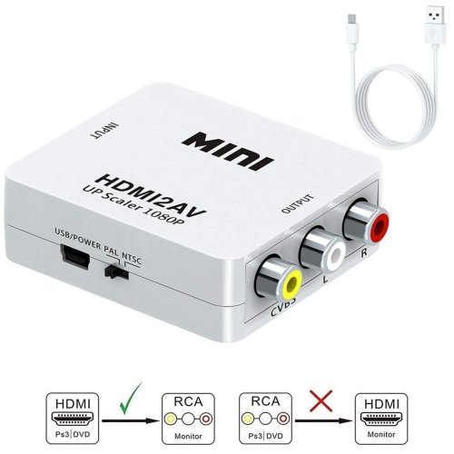 Конвертер HDMI в AV/RCA (тюльпани) — перехідник-адаптер для ТВ і приставок