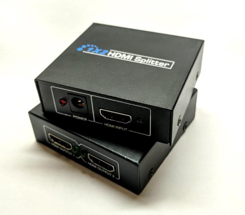 HDMI-спліттер 1×2 (1 вхід/2 виходи) для дублювання відео на 2 екрани
