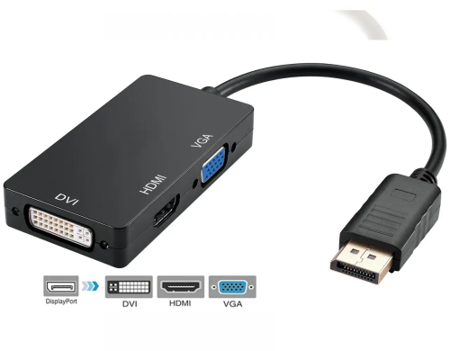 Адаптер-конвертер DisplayPort → HDMI/DVI/VGA 3-в-1