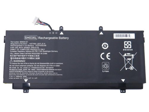 Акумулятор SH03XL для HP Spectre x360 13-AC/13-AB/13-W, CN03XL, 11.4V 4900mAh 56Wh (859026-421/859356-855)