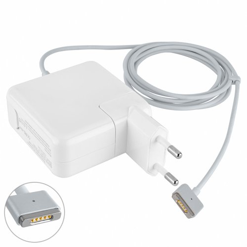 Зарядний адаптер Apple MagSafe2 45W (14.85V/3.05A) білий, квадратний, євровилка, A1436, T‑роз’єм