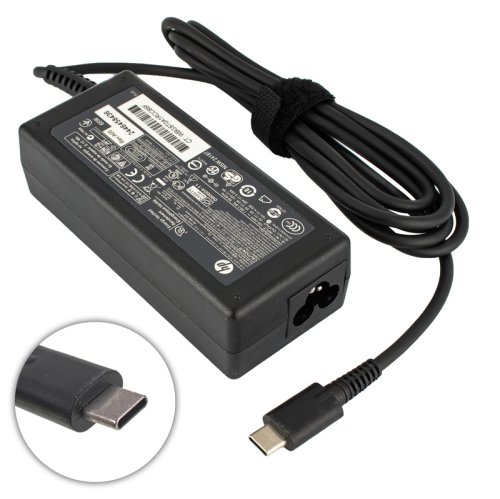 Зарядний блок живлення для ноутбука HP USB‑C 65W, чорний, прямокутний корпус