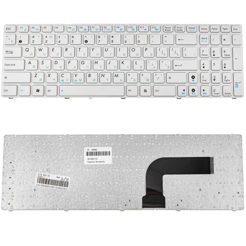 Клавіатура для ноутбука ASUS A52/K52/X54/N53/N61/N73/N90/P53/X55/X61, RU, біла (версія K52)
