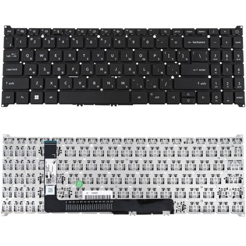 Клавіатура для ноутбука Acer Aspire A315-59, RU, чорна, без рамки