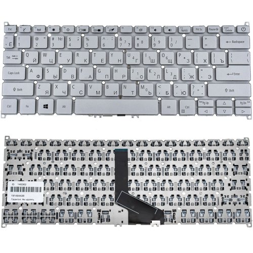 Клавіатура для ноутбука Acer SF314-42/SF314-57, RU, срібляста, без рамки