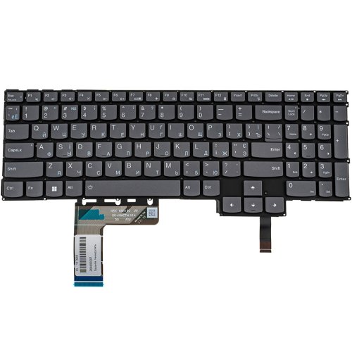 Клавіатура для ноутбука Lenovo Legion 5-16 series, укр, темно-сіра, без рамки, RGB-підсвітка