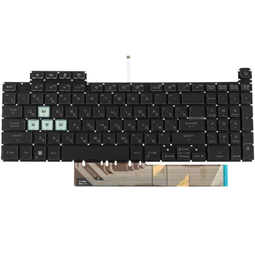 Клавіатура для ноутбука ASUS FA607 series, RU, чорна, без рамки, RGB-підсвітка клавіш