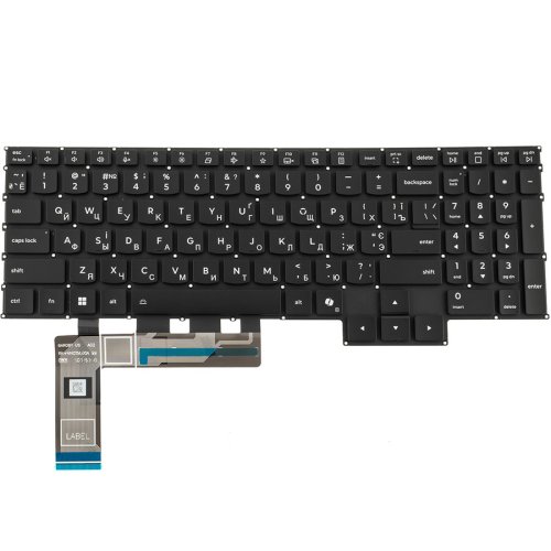 Клавіатура для ноутбука Lenovo Legion Pro 5-16IAH10, укр, чорна, без рамки, RGB-підсвітка