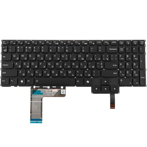 Клавіатура для ноутбука Lenovo LOQ 15IAX9, укр, Onyx Black, без рамки, RGB-підсвітка