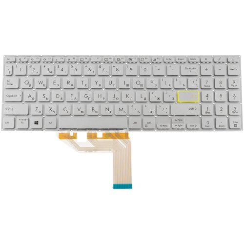 Клавіатура для ноутбука ASUS X513/X531 серії, рос. розкладка, срібляста, без рамки
