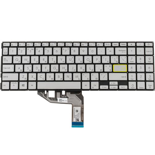 Клавіатура для ноутбука ASUS X513/X531 (серія), укр, срібляста, без рамки, з підсвіткою клавіш