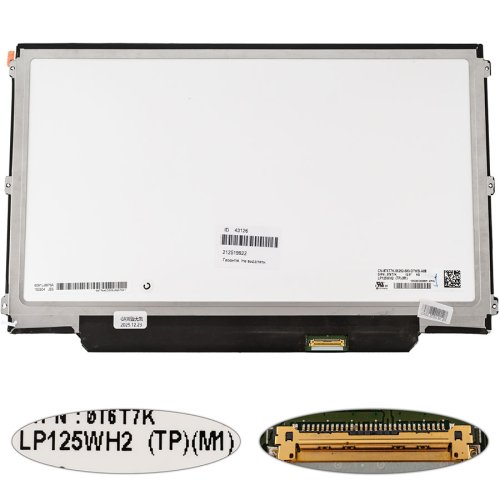 Матриця 12.5" LP125WH2-TPF1 1366×768 eDP 30pin LED Slim матова, розʼєм справа (renew)