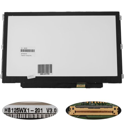 Матриця 12.5" HB125WX1-201 1366×768 eDP 30pin LED Slim матова, кріпл. вуха, розʼєм справа (renew)