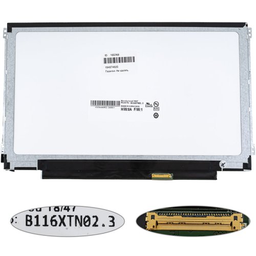 Матриця 11.6" B116XTN02.3 1366×768 eDP 30pin LED Slim матова, роз’єм справа (Renew)