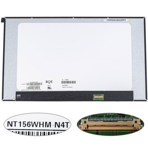 Матриця 15.6" NT156WHM-N4T 1366×768 eDP 30pin LED Slim матова, розʼєм справа знизу