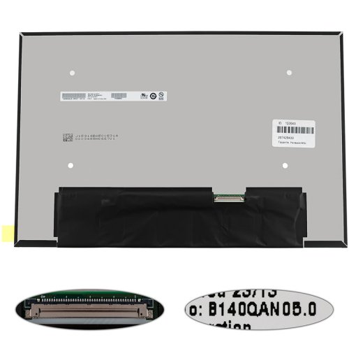 Матриця 14" B140QAN05.0 IPS 2240×1400 eDP 40pin SLIM LED матова, роз’єм справа внизу (ноутбук)