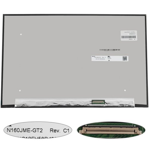Матриця 16" N160JME-GT2 IPS 1920×1200 180Гц eDP 40pin LED Slim матова, роз’єм справа знизу
