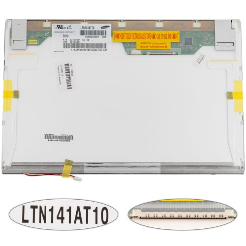 Матриця 14.1" LTN141AT10 1280×800 30pin 1CCFL глянець, розʼєм справа зверху (renew)