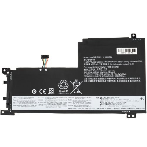 Акумулятор для ноутбука Lenovo L19C3PF5 IdeaPad 5 15IIL05, 11.52V 3900mAh, чорний