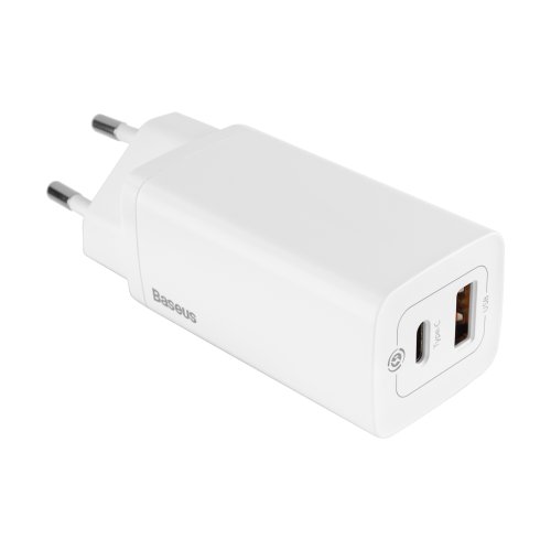 Зарядний пристрій Baseus GaN2 Lite Quick Charger C+U 65W EU Білий (CCGAN2L-B02)