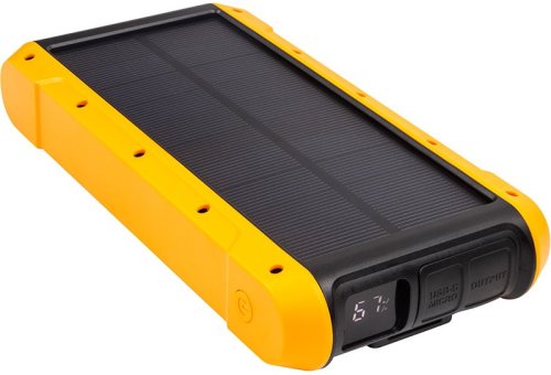 Мобільна батарея PowerPlant 20000mAh, PD 18W, USB-C, 2xUSB-A, QC3.0, Wireless, Solar panel 5.5V-0,2A