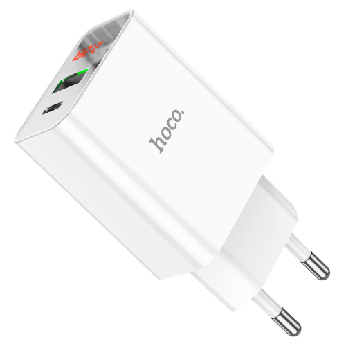 Мережевий зарядний пристрій Hoco C100A PD20W+QC3.0 White (769800) [76039]