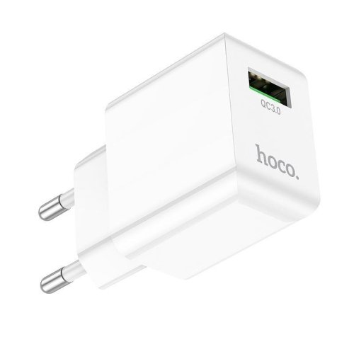Зарядний пристрій USB HOCO C98A 1USB 18W 3A QC White N