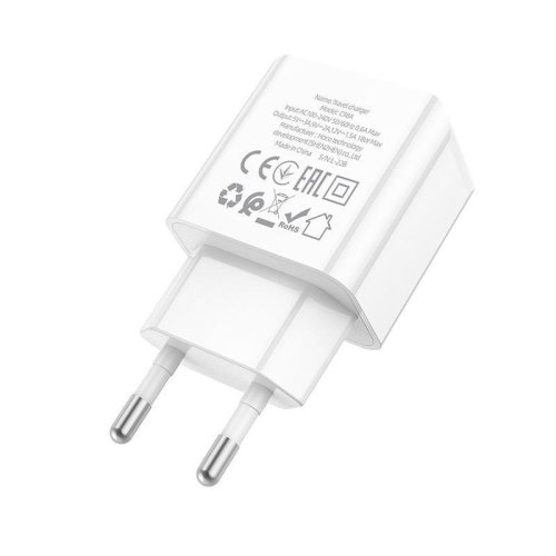 Зарядний пристрій USB HOCO C98A 1USB 18W 3A QC White N