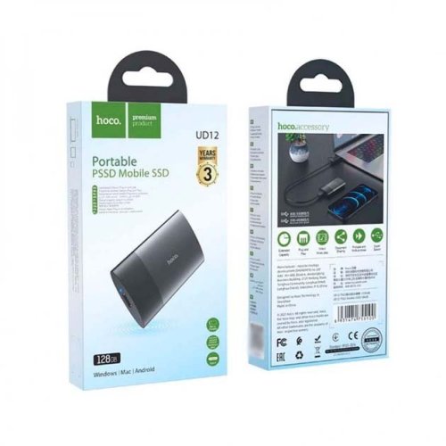 Накопичувач зовнішній Hoco UD12 PSSD Type-C (128GB) Сірий