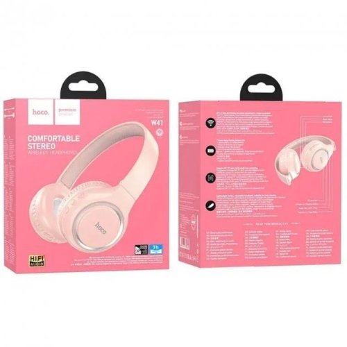 Бездротові накладні навушники лопухи Hoco W41 Charm Bluetooth pink FF 391900005
