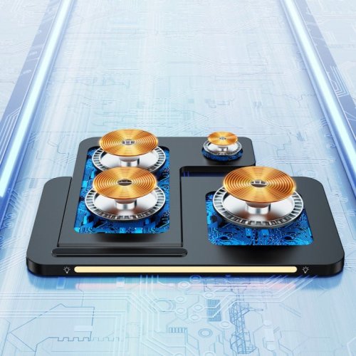 Настільна безпровідна зарядка чорна 3в1 розкладна + нічник REMAX RP-W70 3-in-1 22W