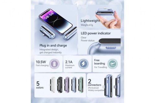 УМБ чорний Remax RPP-576 2500mAh Швидка допомога до айфону (Capsule Series)